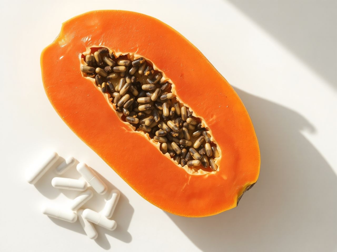 A papain fő forrása a papaya gyümölcs és étrend-kiegészítők.