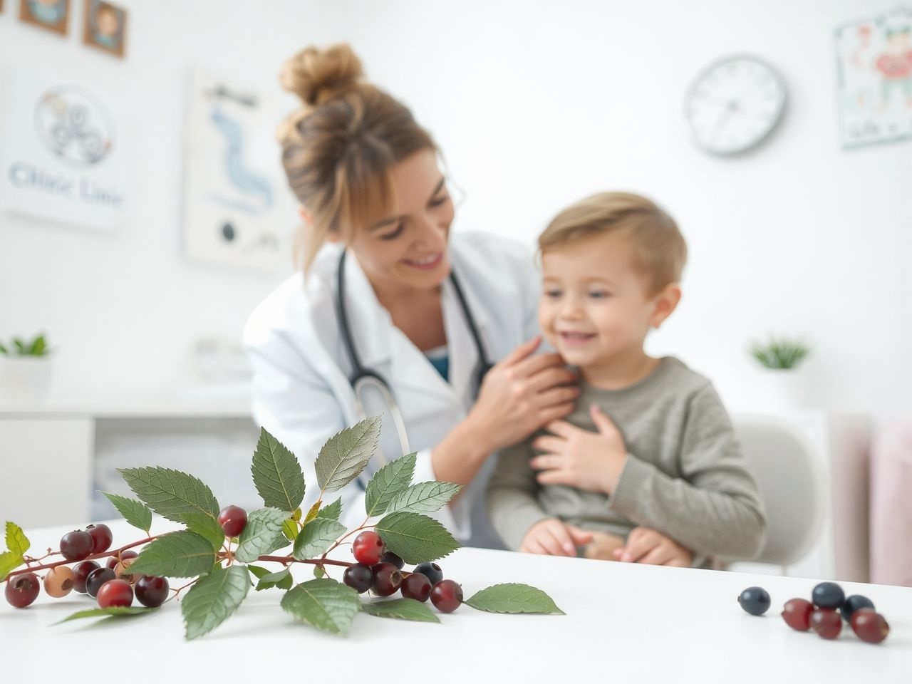 A medveszőlőlevél gyulladáscsökkentő hatású gyermekgyógyászati alkalmazásban.