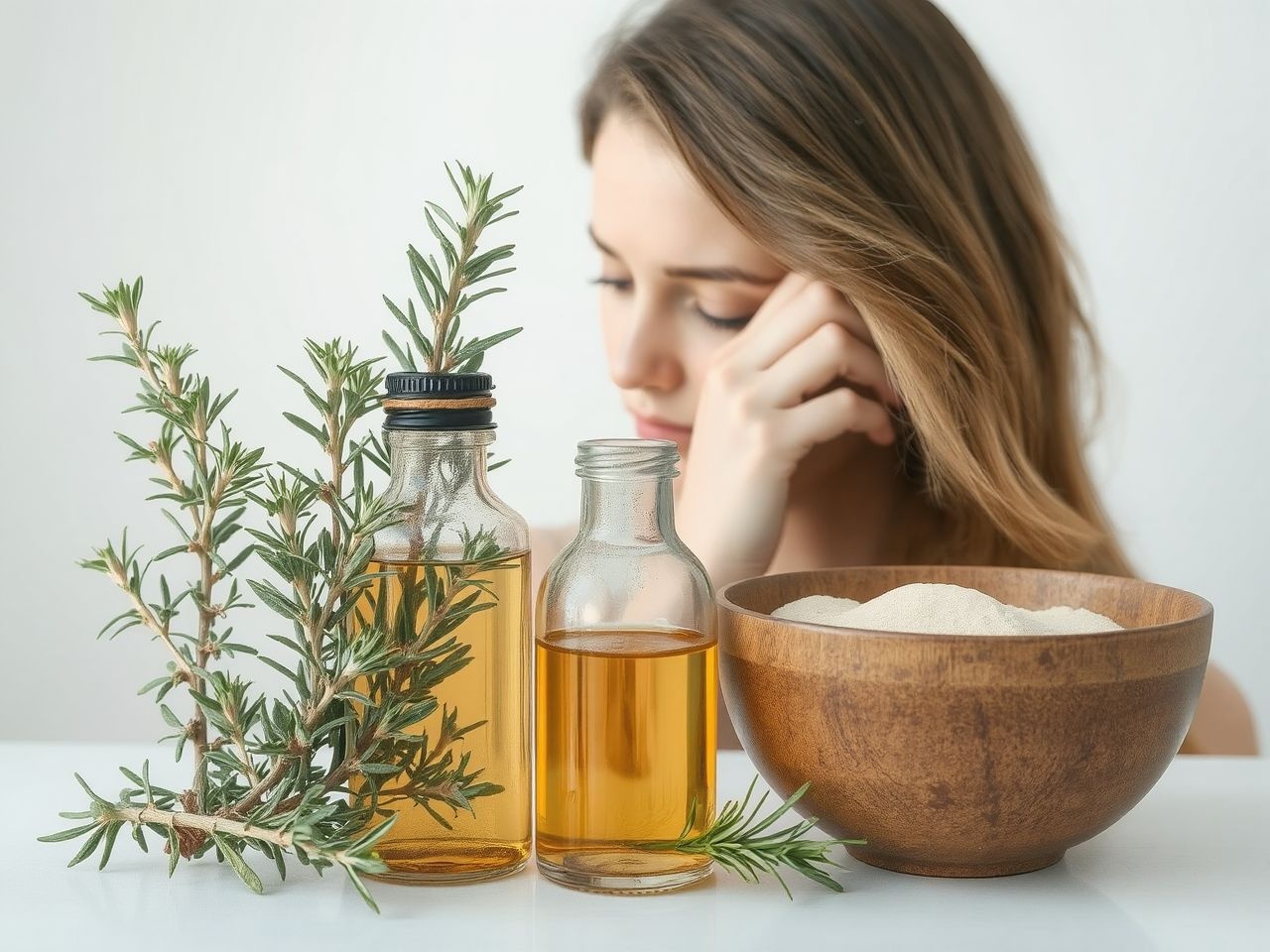 A rozmaringolaj serkenti a fejbőr vérkeringését és csökkenti a korpát.