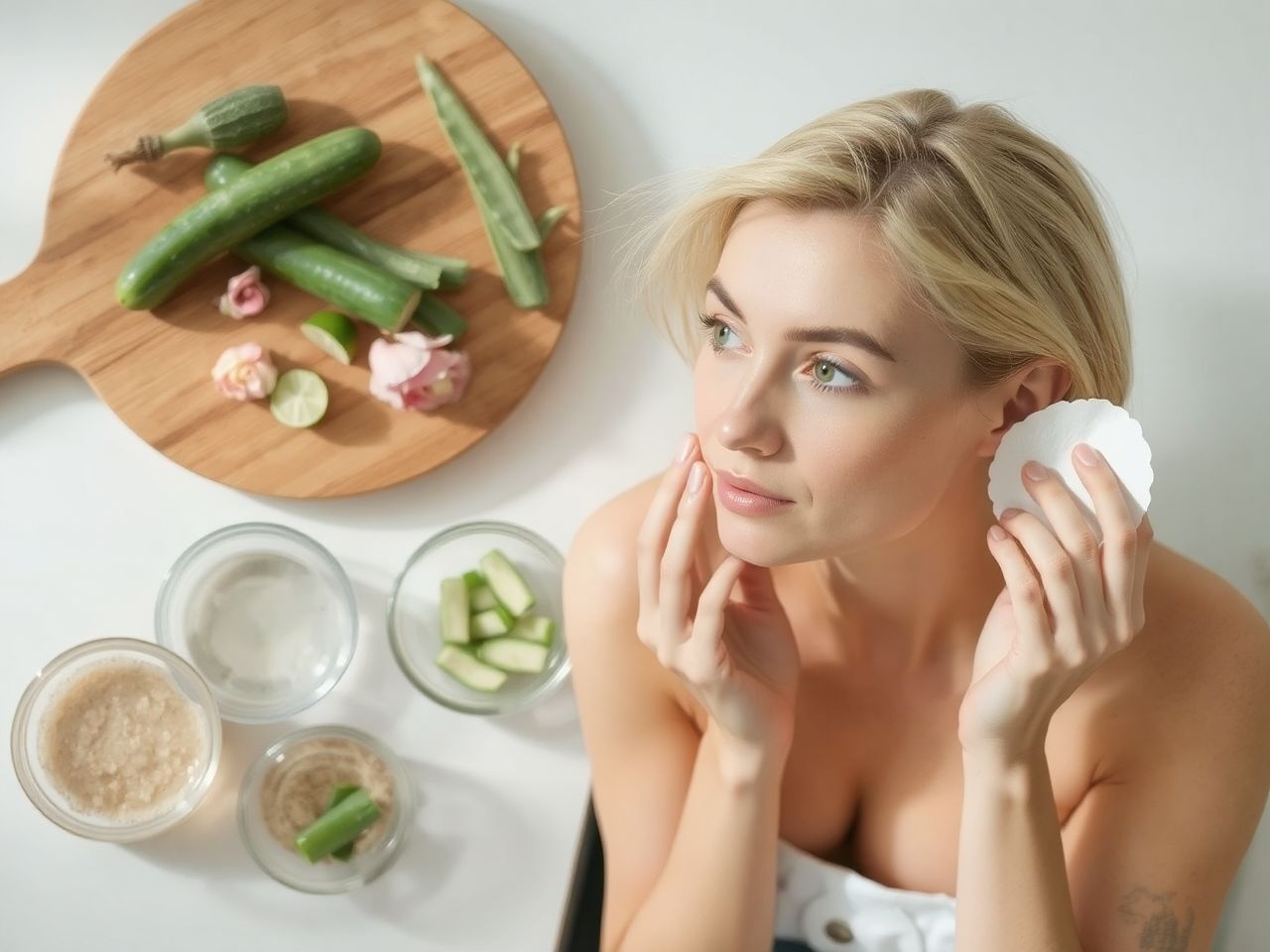 Házi arctonerek természetes összetevőkkel a bőr frissítéséhez.