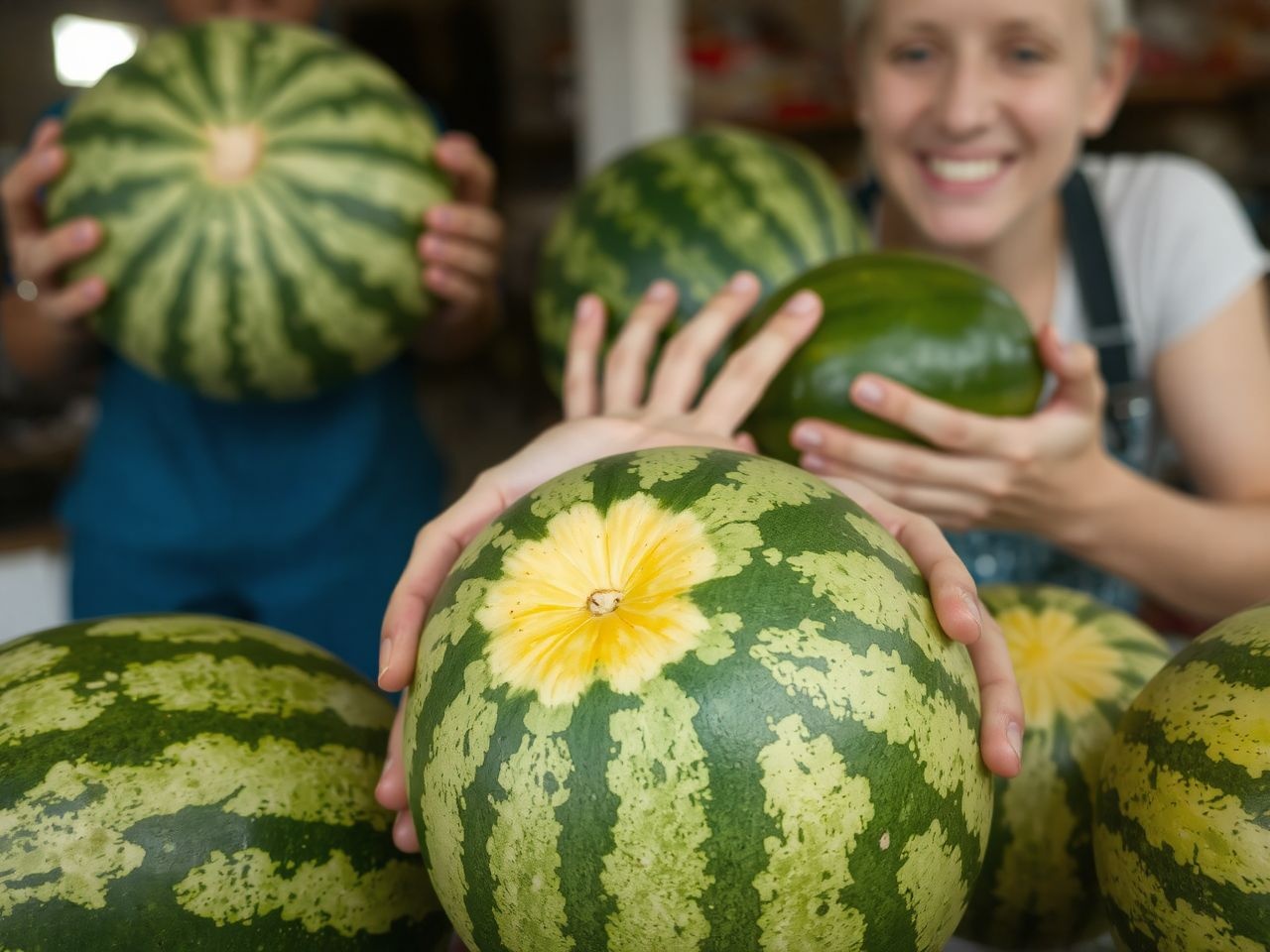 A tökéletes görögdinnye érettségét a foltos, mély szín jelzi.