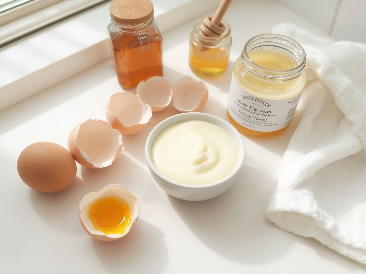 A tojásfehérje feszesíti, a sárgája táplálja az arcbőrt.