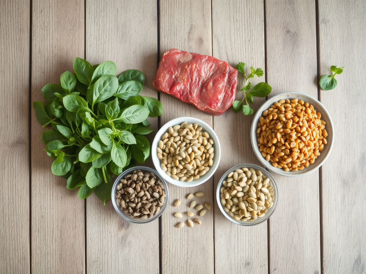 Spirulina és növényi magvak hatékony, természetes vashordozók.