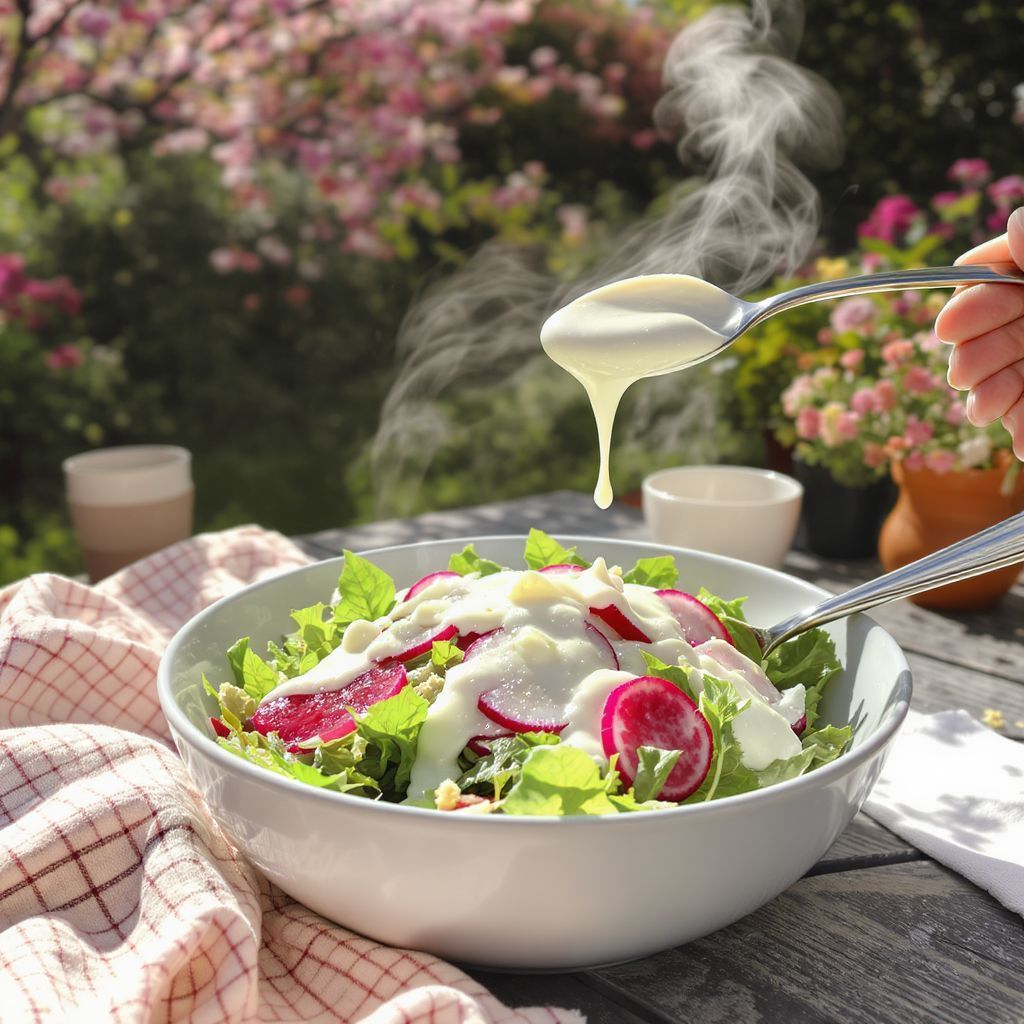 A medvehagyma fűszeres íze kiemeli a saláta frissességét.