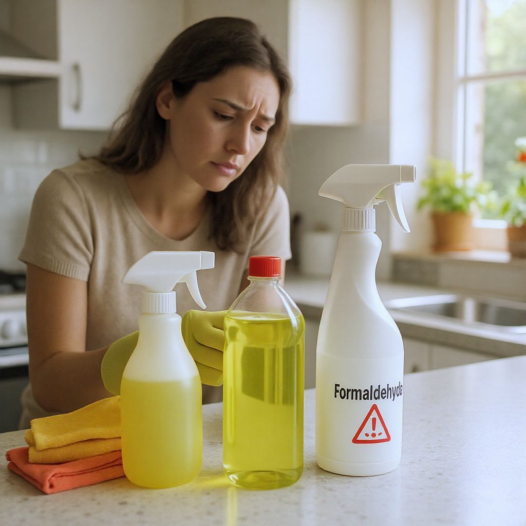 A formaldehid szagú, irritáló gáz, gyakori háztartási anyagban.
