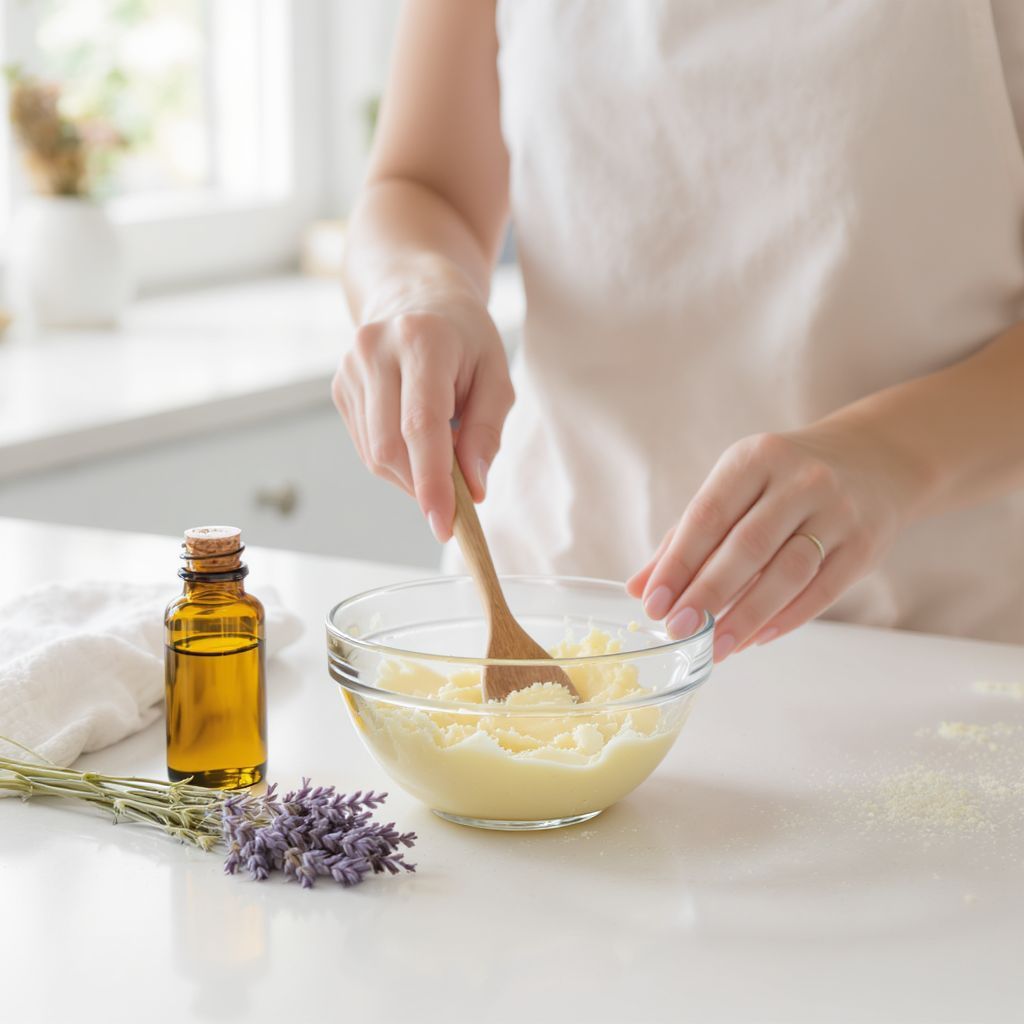 A sheavaj és levendulaolaj segít a bőr regenerálásában.