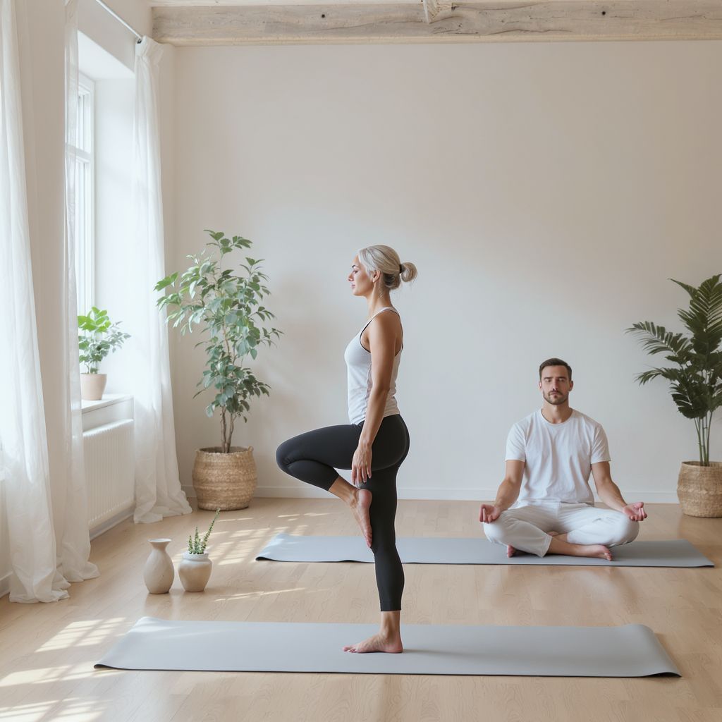 A jóga erősíti a testtartást és a belső egyensúlyt.