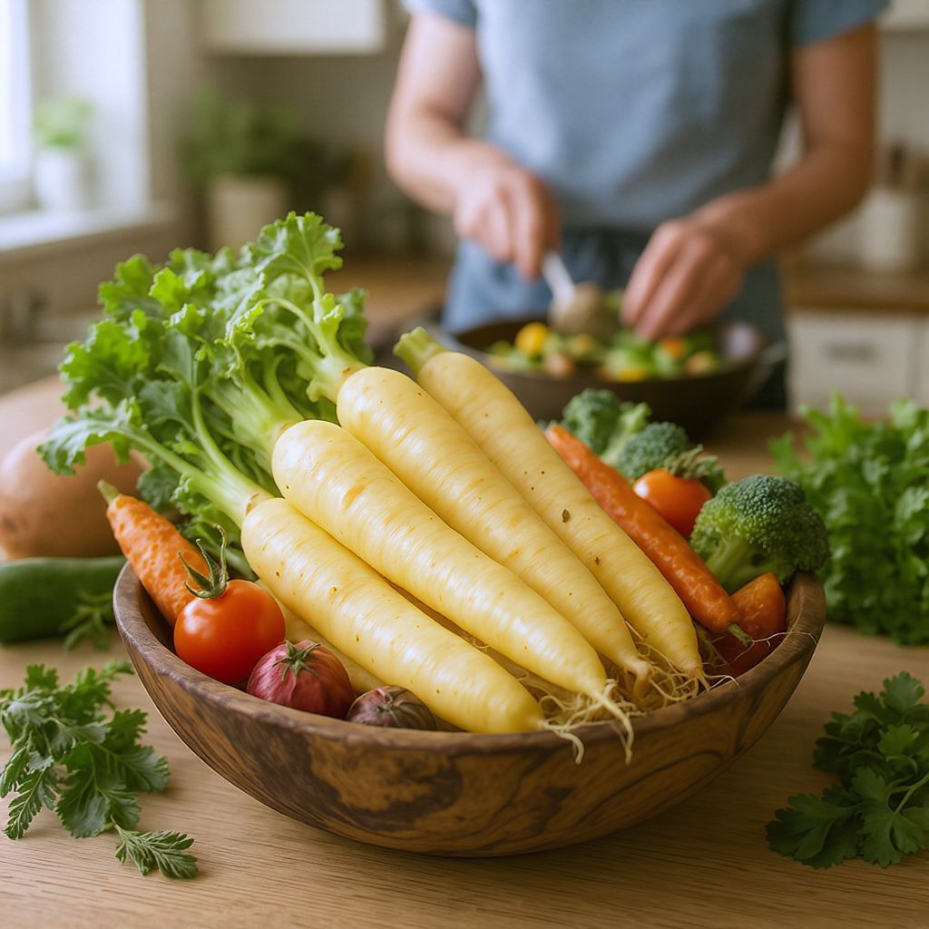 A pasztinák gazdag rostokban és vitaminokban, tápláló választás.