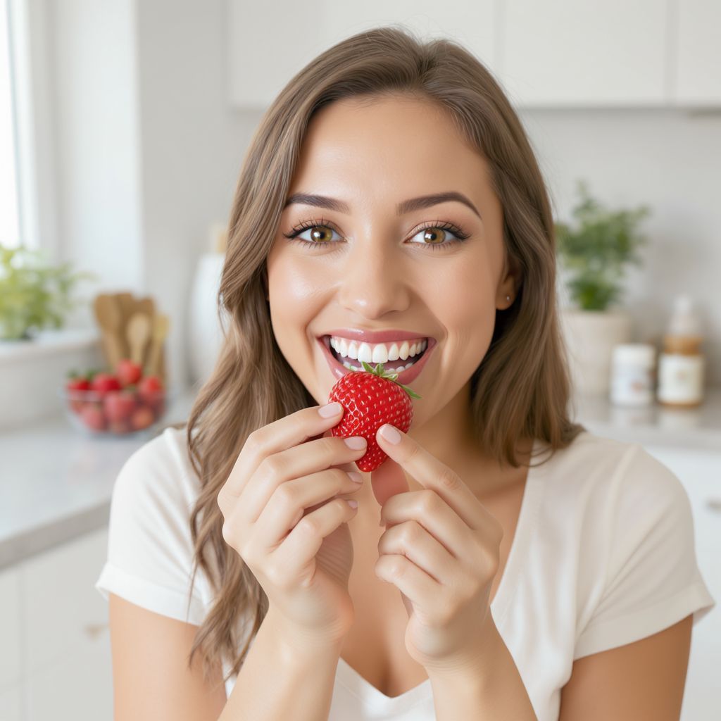 A földieper enzimei segítik a fogfehérítést természetesen.