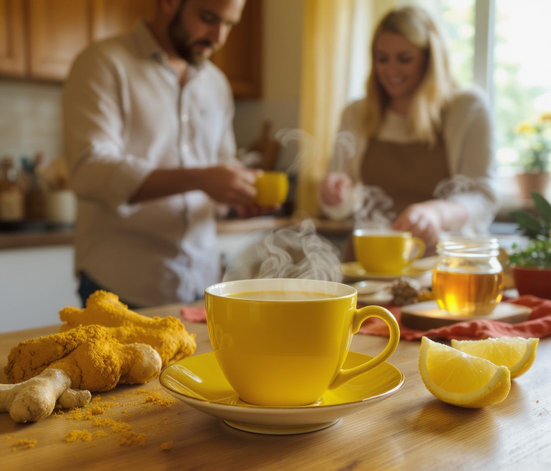 A kurkuma tea kiválóan keverhető mézzel és gyömbérrel.