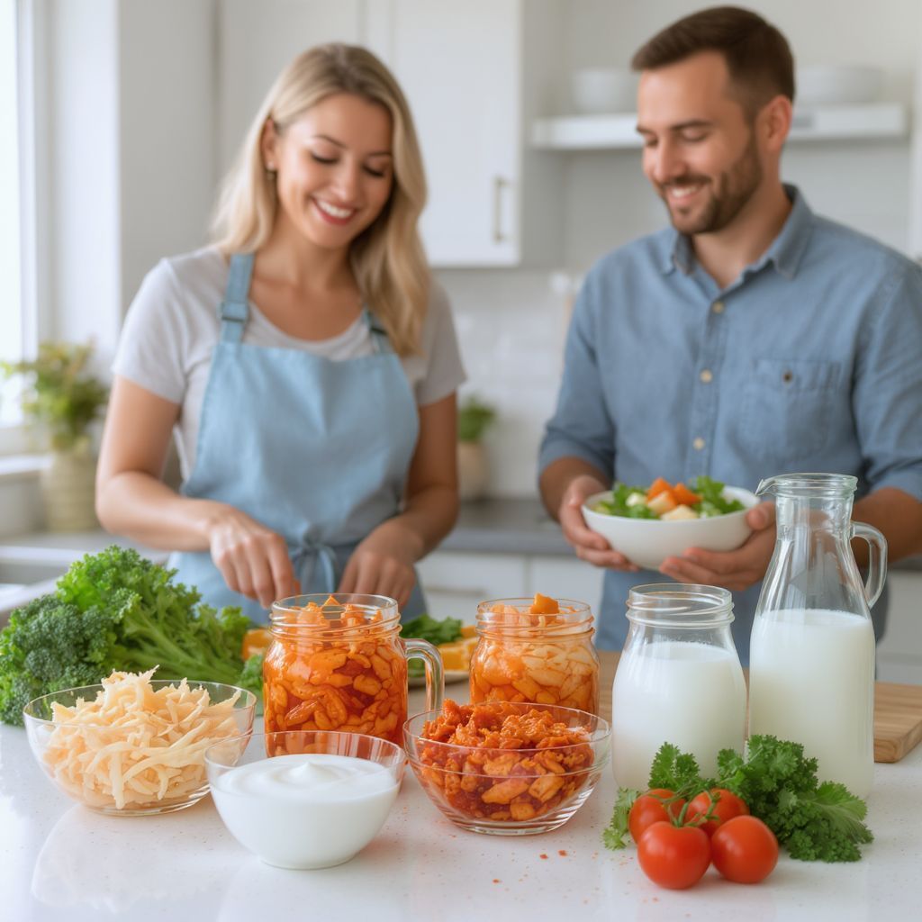 A joghurt és a kimchi kiemelkedő probiotikus források.