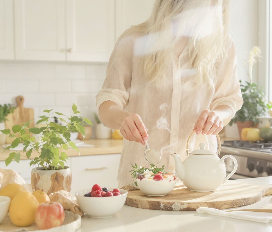 A zöld tea prebiotikumokat tartalmaz, támogatva a bélflórát.