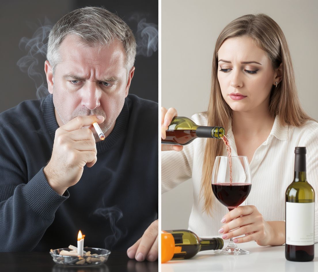 A dohányzás és alkoholfogyasztás fokozza a szívbetegségek kockázatát.