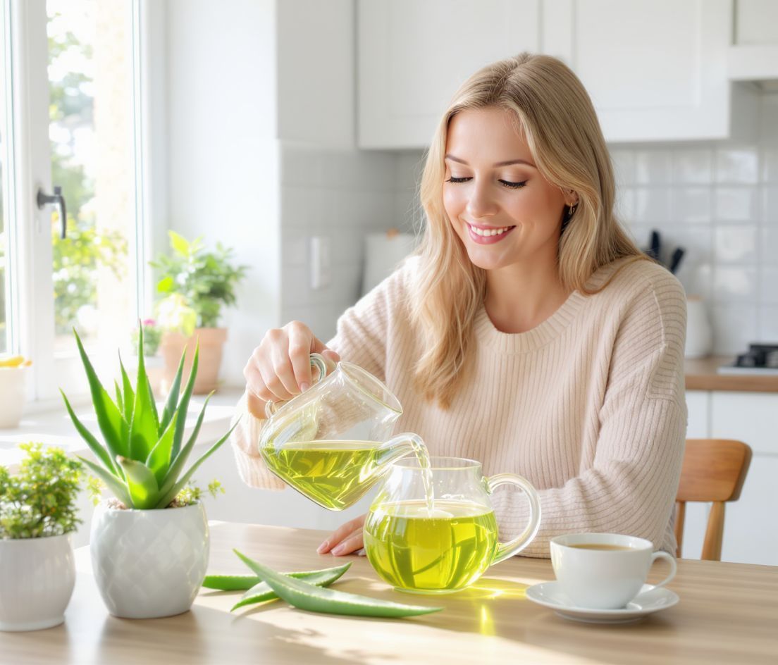 Zöld tea és aloe vera hidratálja és táplálja a bőrt.