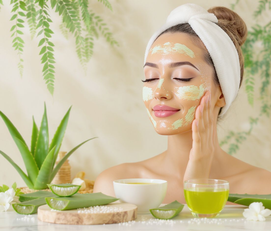 A zöld tea és Aloe vera segít a bőr regenerálódásában.